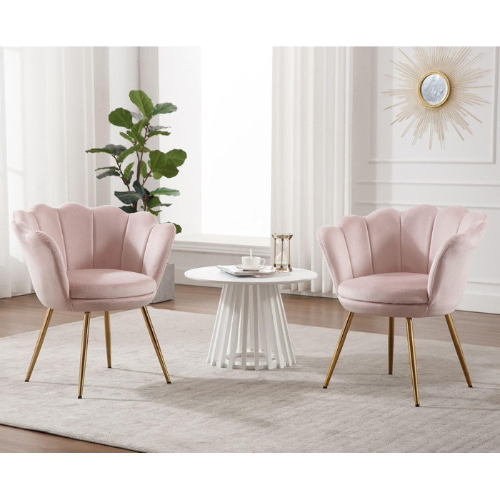 Оксамитове крісло для вітальні, крісло для туалетного столика із золотою основою, м&39який квітковий візерунок, крісло-шезлонг, крісло-реклайнер для вітальні/спальні, світло-рожевий