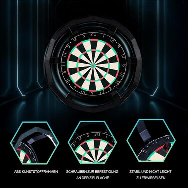 Підсвічування мішні для дартсу Яскраве світлодіодне освітлення на 360 градусів Система підсвічування мішні для дартсу Швидке встановлення без інструментів Підходить для 18-дюймових мішень для дартсу Аксесуари для дартсу