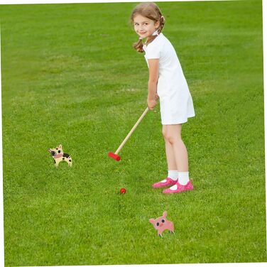 Набір іграшок Toyvian для гри в крокет із зображенням тварин для дівчаток з дерев&39яними молотками та м&39ячами. Креативна іграшка для всієї родини, як для дому, так і для вулиці. Сприяє розвитку координації та взаємодії рук і очей.