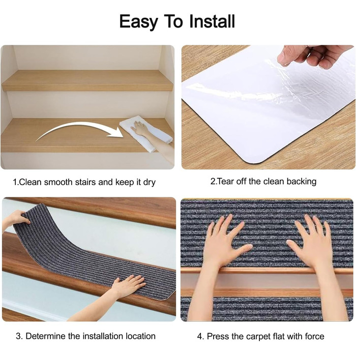 Сходинки, 15 шт. , протиковзкі килимки для сходів, самоклеючі килимки для сходів 76x20 см, для використання всередині приміщень, килимок для сходів, килимок для дітей, для літніх тварин (подвійні смужки), сірі подвійні смужки
