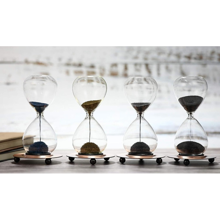 Пісочний годинник SuLiao для Uten, Поворотний на 720, Старовинний білий пісочний годинник, Вінтажний пісочний годинник 1 Hora Reloj de Arena, Великий метал, Пісочний годинник, Офіс, Письмовий стіл, Дім, Весільне оформлення (Магнітний пісок, 2 хв)