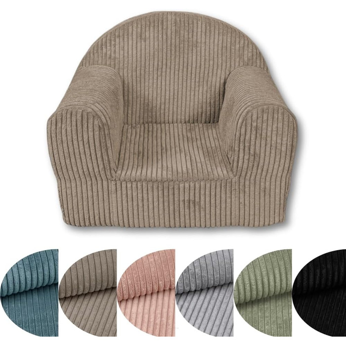 Міні-крісло для дітей з вельвету - 40x33x39 см - Дитяче крісло та диван - М&39яке та безпечне - Сертифіковано Oeko-Tex, Світло-зелене