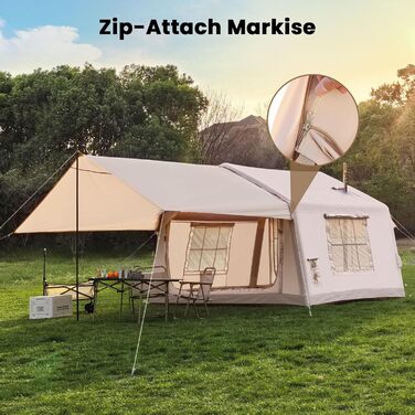 Надувний намет для кемпінгу, намет для активного відпочинку, надувний намет для глемпінгу з водонепроникної тканини Оксфорд, повітряні намети для глемпінгу, різні варіанти, 6 осіб тент