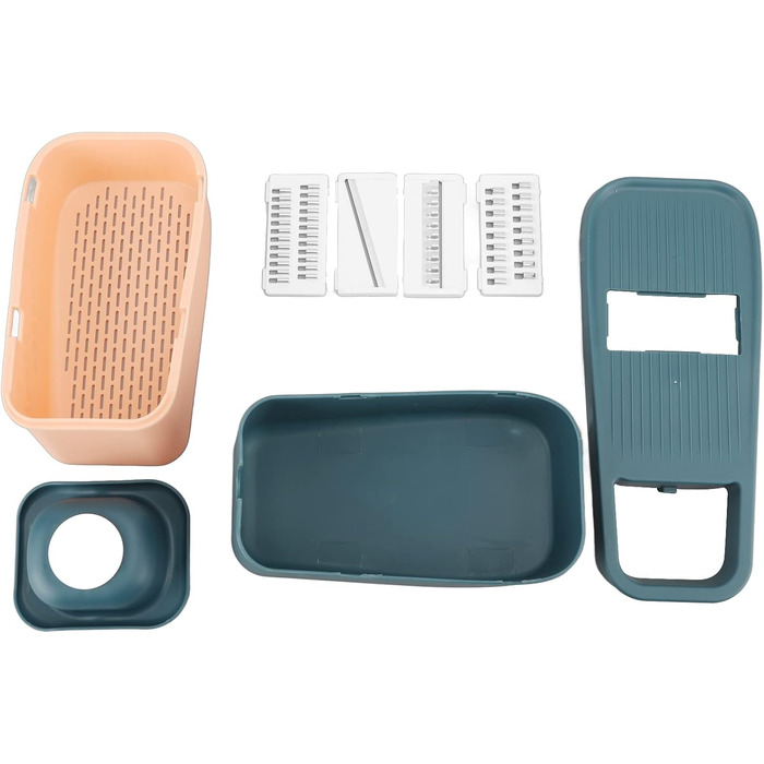 Багатофункціональний подрібнювач овочів Miokycl, ручний подрібнювач сиру із захисним кожухом для рук для зливу, шинкування, зберігання овочів