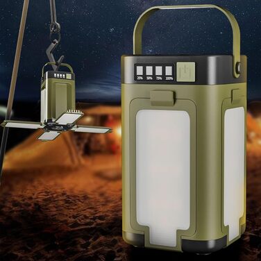 Портативний сонячний кемпінговий ліхтар, 12,9 x 7,9 x 7,9 см, ліхтар, 4 світлодіоди, регульоване освітлення з батареєю, висувне освітлення з кутом на 90 градусів, туристичне спорядження, аксесуар для випадків відключення електроенергії в наметі