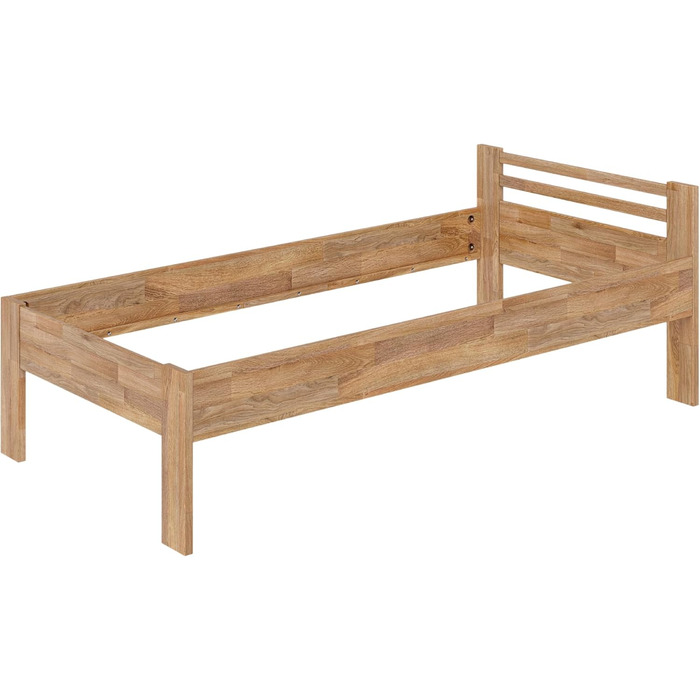 Ліжко Skølm Fenrir з масиву дерева 100x200 см односпальне ліжко з дуба ліжко для людей похилого віку з піднятим входом ліжко з натурального дерева, покритого олією каркас ліжка заввишки 51 см дерев&39яний каркас ліжка з узголів&39ям ліжко 100x200 см