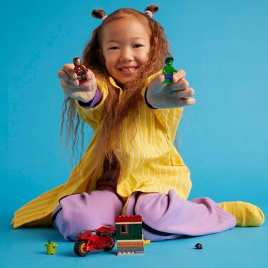 Залізна людина з мотоциклом та Халком - Іграшка супергероя для дітей - Колекційний ігровий набір з мотоциклом та мініфігурками - Креативний подарунок для дівчаток та хлопчиків віком від 4 років - 76287