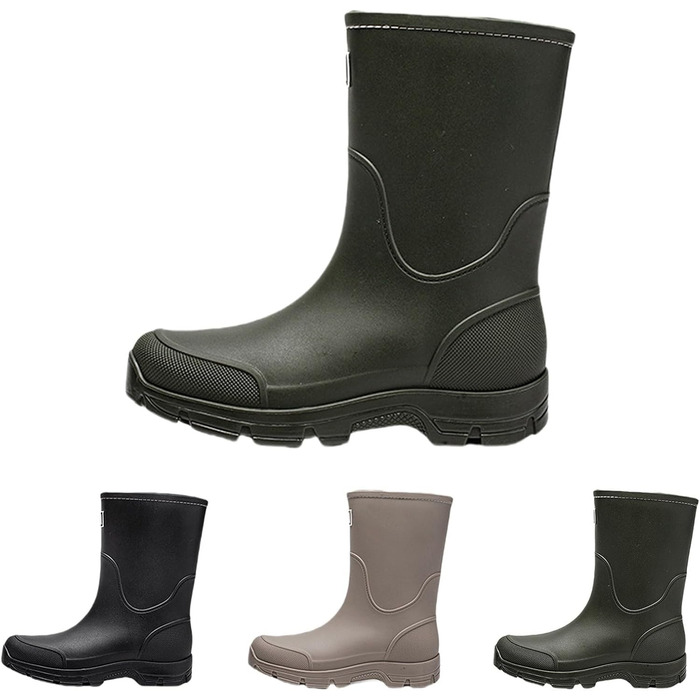 Універсальні чоловічі водні черевики, нековзні, пара вуличних дощовиків, жіночі чоботи на платформі, гумові чоботи, суцільний колір, садові легкі водонепроникні чоботи-ковзанки, 38 EU зеленого кольору
