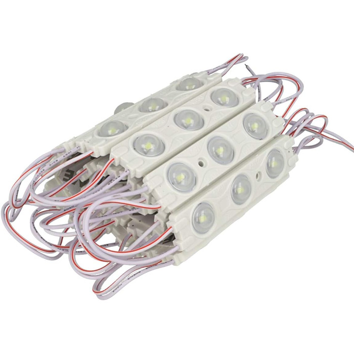 Світлодіодний модуль LEDLUX 20Pcs Strip Brick з 3 SMD 2835 DC 12V IP67 з лупою на 160 градусів для буквених знаків (теплий білий 3000k) 3000K.