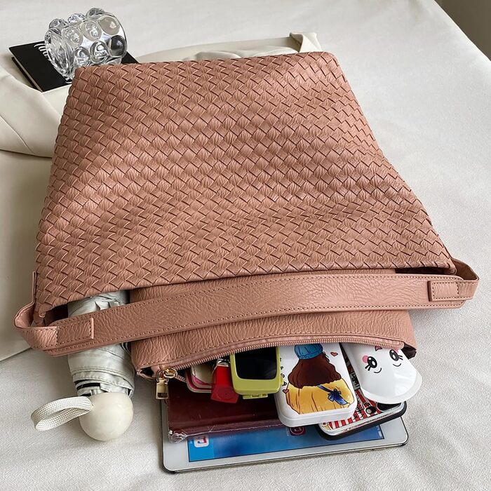 Сумочка жіноча сумка, шоппер дами великий PU шкіряна ткана сумка ретро сумка через плече мода сумка через плече з гаманцем, класич