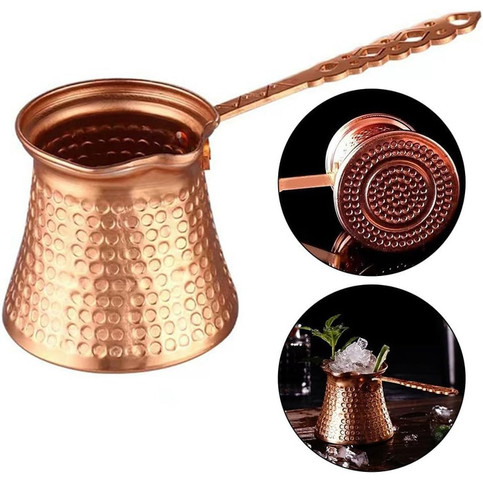 Турецька грецька арабська кавоварка Кавоварка з молотом Турецька мідна кавоварка Кавоварка з дерев'яною ручкою Турецька кавоварка