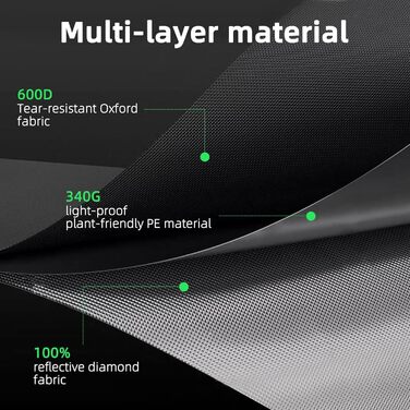 Гроубокс 55x40x65 см з оглядовим вікном, піддоном, вентиляційним отвором та виходом для кабелів (Чорний, Поліестер)