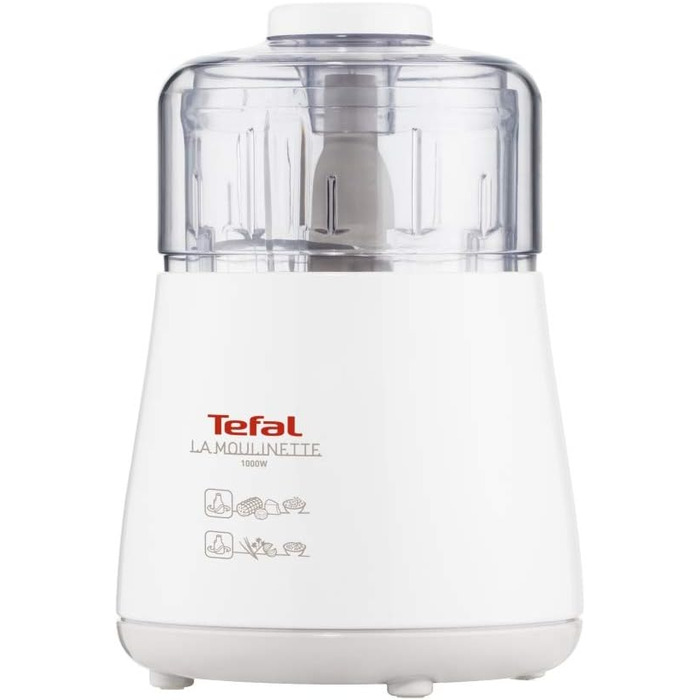 Електричний подрібнювач, 1000 Вт, 500 мл, відсік для зберігання кабелю, 4 функції дроблення, змішування, змішування, подрібнення, DPA130, білий одинарний