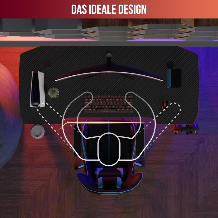 Ігровий стіл Avalo - 100x60x75 см - Ігровий стіл - Стіл - Чорний