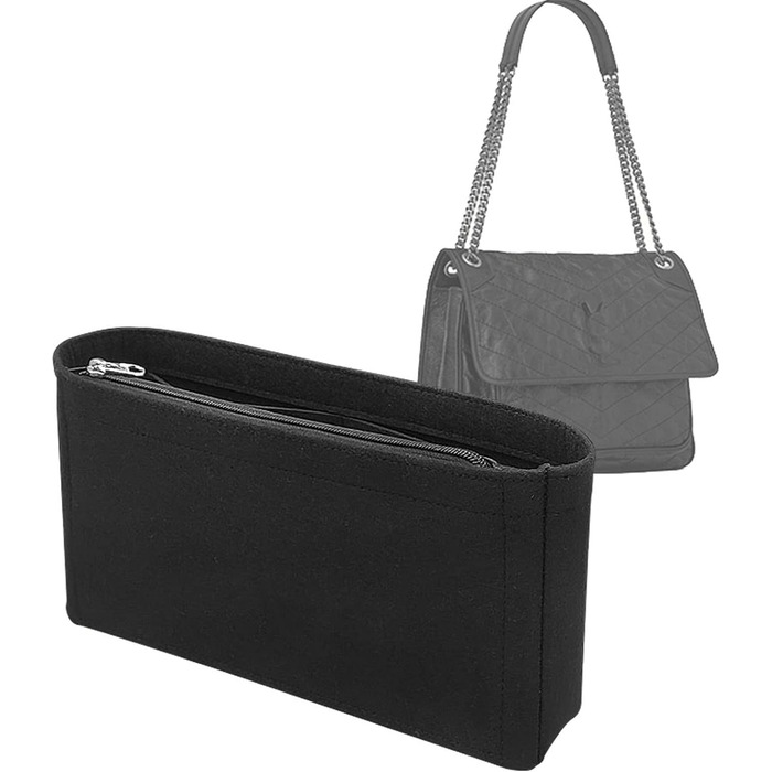 Вставка-органайзер для сумки Lckaey для NiKi22 28 32 Вставка для фінішної обробки сумки 3008black-28 Чорна 9.84*2.75*5.1in