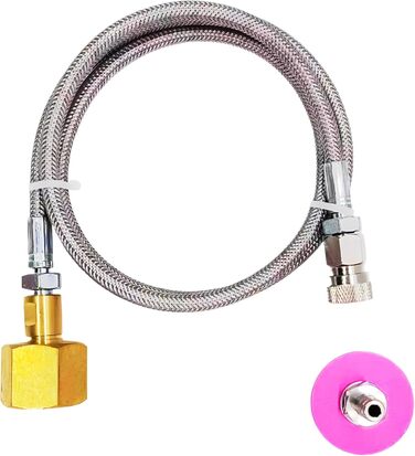 Адаптер CO2 для машини з газованою водою Швидке підключення шланга Пряме підключення від бака CO2 до машини для газованої води, сумісний з машиною Terra Art Gaia Duo Aqua Fizz, яка використовує рожевий циліндр CO2