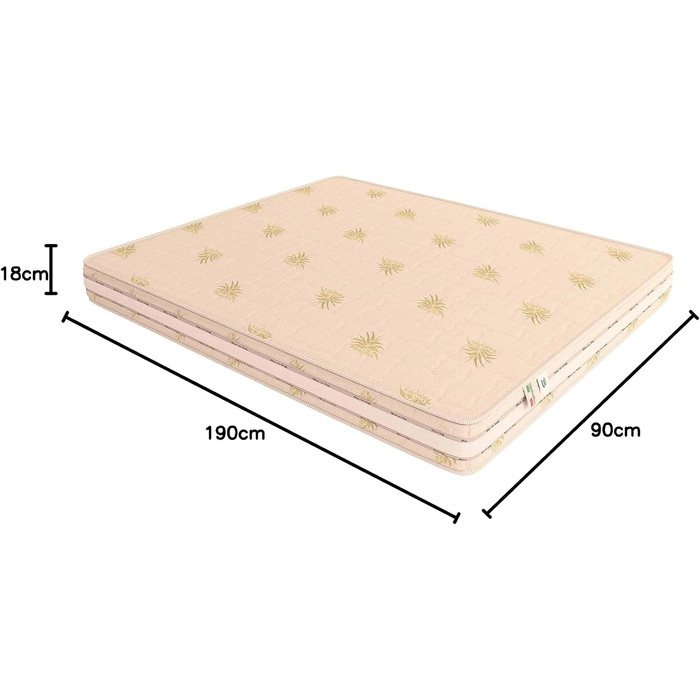 Ортопедичний пружинний матрац Baldiflex, висота 18 см, 90 x 190 x 18 см, традиційні пружини Bonnell, чохол з алое вера з вентиляцією, гіпоалергенний, стійкий до кліщів, дихаючий