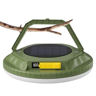 Світлодіодний кемпінговий ліхтар, 1600 люмен, сонячний комплект для виживання, водонепроникний світлодіодний ліхтар, для походів, подорожей з рюкзаком, використання на свіжому повітрі, для саду, двору, патіо, балкону, зелений