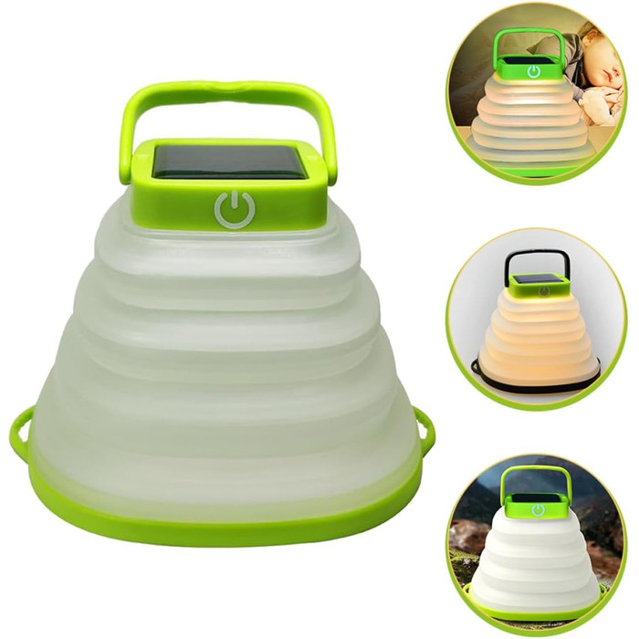 Портативний сонячний ліхтар із функцією заряджання через USB, складний світлодіодний ліхтар для кемпінгу та намету, призначений для використання на свіжому повітрі та в надзвичайних ситуаціях. Легкий та компактний, з практичною ручкою для підвішування.