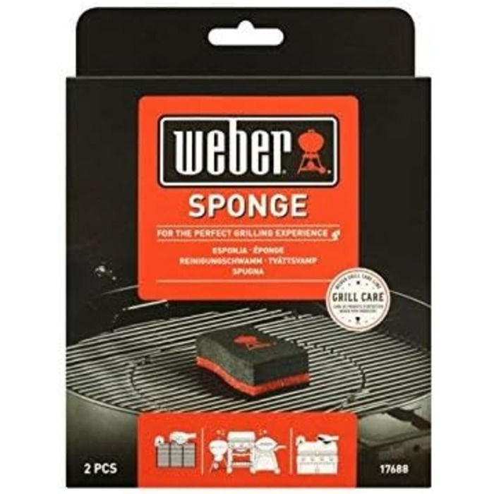 Набір Weber щипці та лопатка Precision Grill (6763) та очисні губки (17688, 2 шт. ), чорно-сріблясті