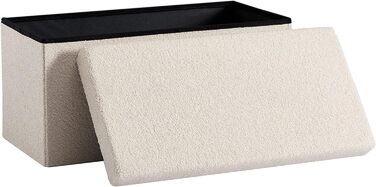 Лавка/куб для зберігання Zedelmaier з плюшевою тканиною для ніг/скринею/ящиком для зберігання, складна, вантажопідйомність до 300 кг, знімна кришка, 76 x 38 x 38 см (бежевий-76) 38Г x 76Ш x 38В см бежевий