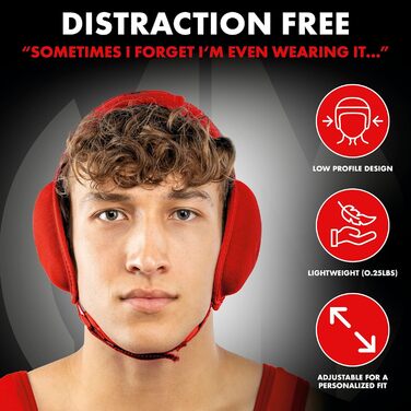 Накладки на вуха для боротьби Matman Ultra Soft, регульовані, для дітей та дорослих, червоні