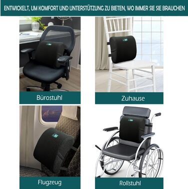 Спинна подушка Ергономічна поперекова опора з піни з ефектом пам&39яті Для здорового сидіння вдома та в офісі, чорна