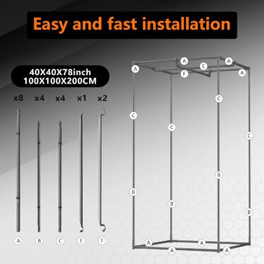 Гроубокс 100x100x200 см, тканина Oxford 600D з відбиваючим поліестеровим покриттям, сталевий каркас 19 мм, оглядове вікно, вентиляційні отвори, знімний піддон. Намет для гідропоніки та домашнього вирощування рослин 100 x 100 x 200 см.