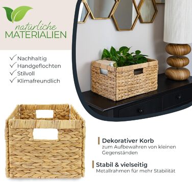 Кошик для зберігання HMF, сплетений з водяного гіацинта підходить для книжкової шафи Billy 35 x 25 x 20 см