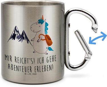 Термокружка Містер і місіс Панда з єдинорогом-альпіністом - подарунок, свято, термокружка, кухоль для пиття з нержавіючої сталі, гори, чайна кружка, єдинороги, ізольована кружка, мандрівник