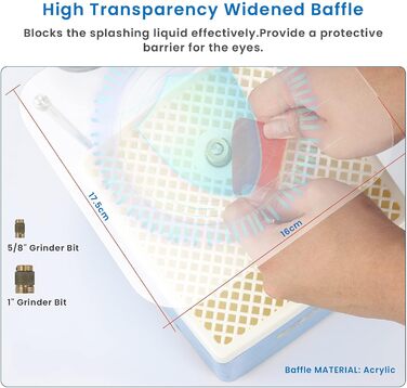 Настільна електрична вітражна шліфувальна машина, алмазна шліфувальна машина для скла зі шліфувальними насадками 5/8' і 1'', для художніх шліфувальних машин своїми руками