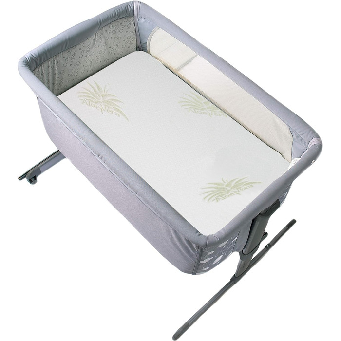 Матрац Kiby Next to Me 83x50 см, висота 8 см (сертифікований Oeko-TEX та CERTIPUR), виготовлений з тканини з алое вера, знімний та можна прати Безкоштовна подушка 83 x 50 x 8 см