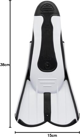 Короткі ласти Cressi Light Fins - Ласти для снорклінгу, зручні для подорожей - Ефективне тренування м&39язів - Міцні ласти для плавання, білі 39/40