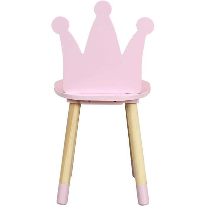 Стілець Home Deco Kids HD6922, дизайн Корона, рожевий, для дітей, дитяча кімната, меблі, декор, дерево, сосна, 28 x 27 x 54 см
