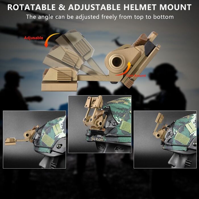 Кріплення для шолома нічного бачення PVS15/18 для L4G24 NVG, металеве кріплення для шолома, регульоване суцільнометалеве алюмінієве кріплення Rhino (золотистого кольору)