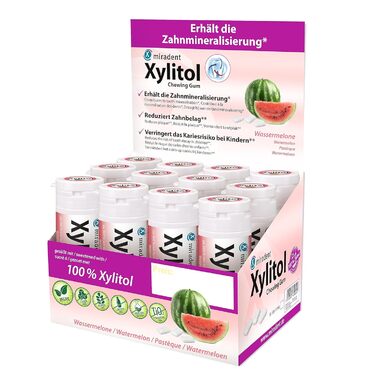 Жувальна гумка miradent Xylitol Dental Care кавун– 12 шт.