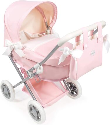 Маленька коляска зі штучної шкіри рожева лялькова коляска la, S, 65049