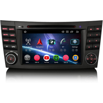 Автомобільне радіо erisin 8 Core Android 13 464 ГБ з навігацією для Mercedes Benz E/CLS Class W211 W219, підтримка Carplay Android Auto, GPS, супутникова навігація, DSP, Bluetooth 5.0, WiFi, Dab, TPMS, DVR, OBD, з DVD-програвачем