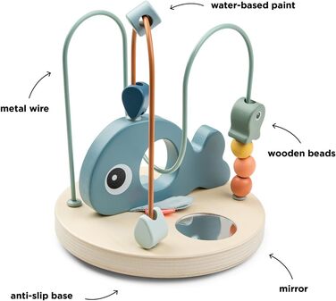 Петля для розвитку моторики Done by Deer Wally Blue - розвиває дрібну моторику вашої дитини - іграшка для розвитку моторики, іграшка Монтессорі, дерев'яна іграшка від 1 року