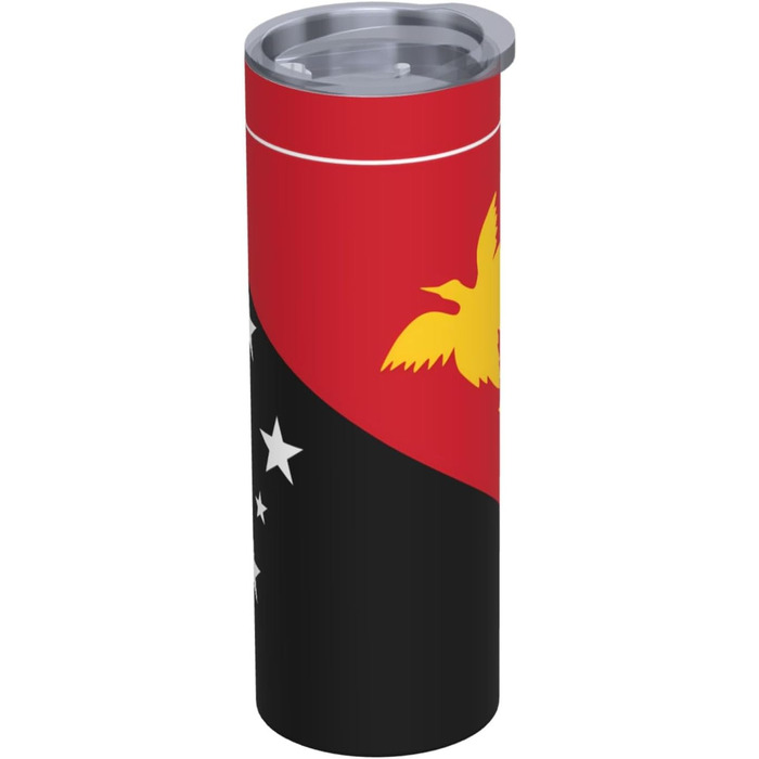 Кухоль з прямою трубочкою, дизайн прапор Папуа-Нової Гвінеї, друкований, дорожній кухоль, підходить для кемпінгу, офісу та дому, 590 мл