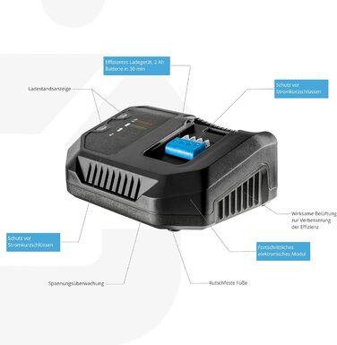 Зарядний пристрій HGERT TECHNIK 4A 18V, функція швидкої зарядки, захист від перегріву та короткого замикання, індикатор зарядки, ефективна зарядка, ідеально підходить для акумуляторів 2A, 4A, 6A