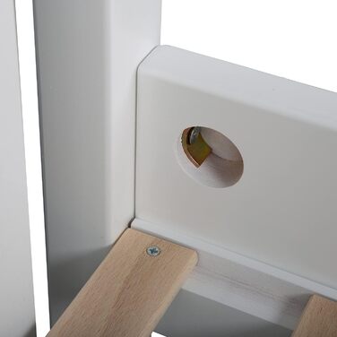 Дитяче ліжко з масиву дерева/для малюків, дитяче ліжко з масиву дерева для хлопчиків та дівчаток, з високоякісною рейковою основою, регульована висота зі знімними рейками, 70x140 см (біле (лаковане), 140 x 70 см) Біле (лаковане) 140 x 70 см, 27