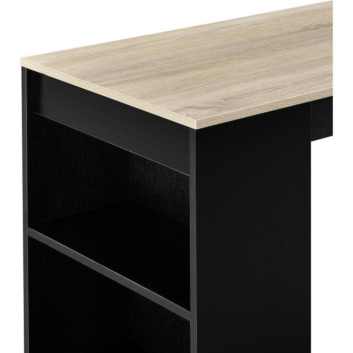 Барний стіл Kouvola, стіл для бістро, обідній стіл, 110 x 50 x 103 см, кухонний стіл, кухонна стільниця з 3 полицями, стіл, барна стійка для їдальні, вітальні, кухні, чорний/дубовий колір