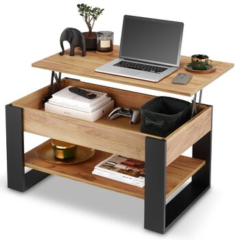Журнальний столик з регульованою висотою та місцем для зберігання Розкладний стіл для вітальні Журнальний столик з регульованою висотою Розсувні журнальні столики Стіл для вітальні з дуба (чорний дуб)