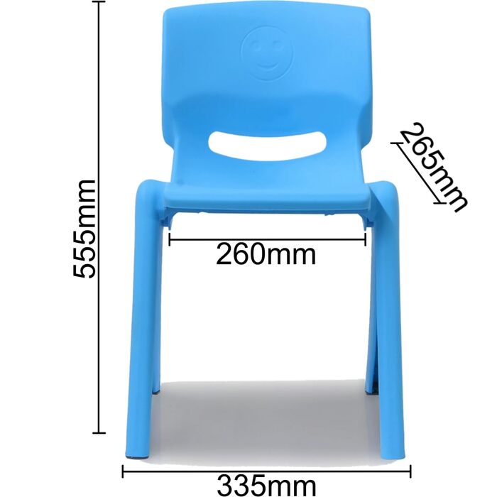 Дитячий стілець Stimo з прогумованими ніжками, витримує навантаження до 100 кг, стійкий до нахилу, підходить для використання в пр