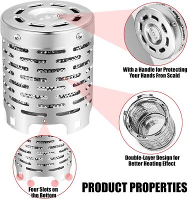 Нагрівальна насадка для газової плити, кришка нагрівача для кемпінгової плити - Наметовий обігрівач кемпінговий газовий обігрівач з нержавіючої сталі нагрівальна насадка для обігріву кемпера, каравану, кемпінгового намету