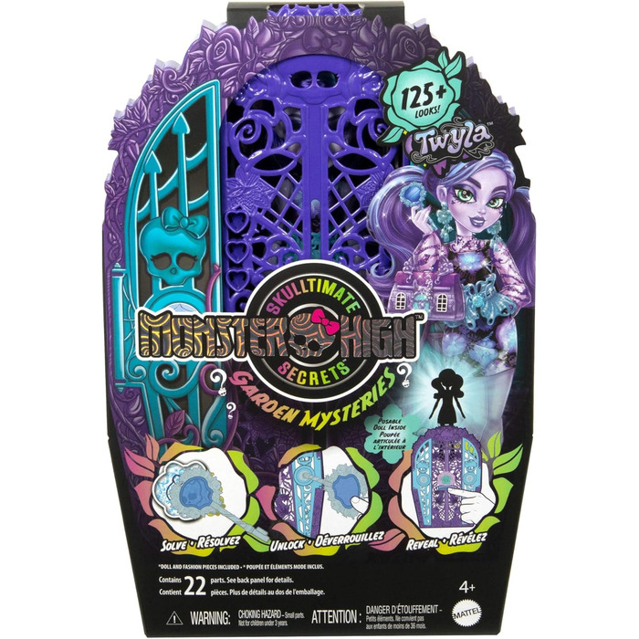 Набір Monster High Secrets Skulltimate, що включає ляльку та аксесуари, Garden Mysteries Twyla із зачарованою шафою та понад 19 сюрпризів для чаювання, таких як одяг для ляльок, HYT74