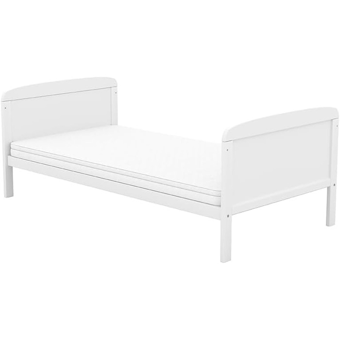 Дитяче ліжечко 70x140 см біле дитяче ліжко, що трансформується в дитяче ліжко &quotНаталі&quot, масив сосни, з прорізувачами