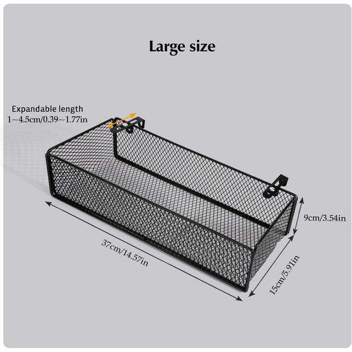 Підвісний металевий кошик для зберігання речей для тумбочки біля ліжка, підвісний кошик для книг, телефонів, окулярів, журналів, підвісний органайзер для домашнього офісу, шкільного гуртожитку (білий, 37 x 15 x 9 см) Білий 37 x 15 x 9 см