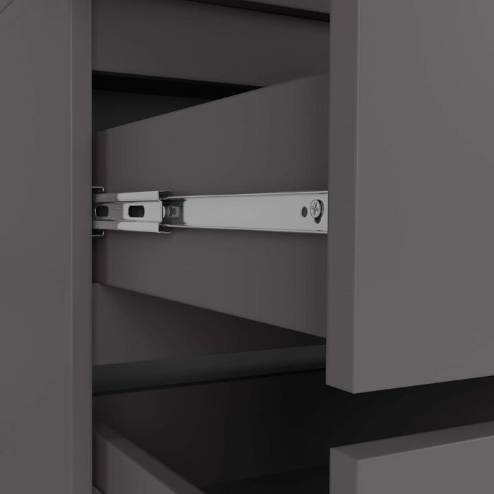 Шафа AKORD з двома дверима S 90 см, 2 шухляди з полицями та однією рейкою для одягу, для шаф з однією спальнею, мінімалістичний стиль, ламінат 16 мм графітово-сірий колір, графітово-сірий 90 см x 180 см x 51 см